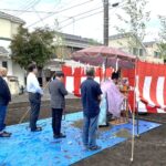 地鎮祭の様子、スリーベルデイ石神井公園の新築建築に向けて